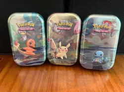 LOT OF 3 Pokemon TCG Kanto Friends Mini Tin Set H24 Sealed - Image 1