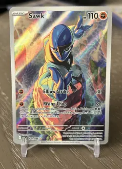 Pokemon TCG: Sawk 130/086 - White Flare Illustration Rare Holo - Image 1
