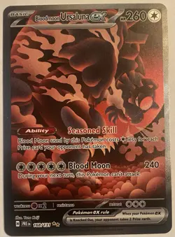 2025 Prismatic Evolutions Bloodmoon Ursaluna EX Holo Secret Rare SAR #168/131 - Image 1