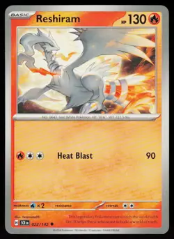 Reshiram 22/142 Uncommon Stellar Crown Pokemon Near Mint - Image 1