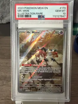 Pokemon Mr. Mime 179/165 Scarlet & Violet 151 Illustration Rare Holo PSA 10 2023 - Image 1