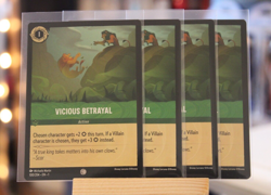 Disney Lorcana Play Set - Vicious Betrayal - 100/204 NM+ NON-Foil x4 - Image 1
