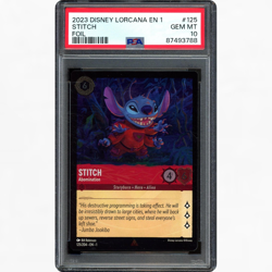 2023 DISNEY LORCANA THE FIRST CHAPTER #125/204 STITCH ABOMINATION FOIL PSA 10 - Image 1