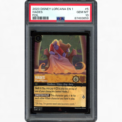 2023 DISNEY LORCANA THE FIRST CHAPTER HADES #5/204 KING OF OLYMPUS FOIL PSA 10 - Image 1
