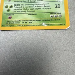 Nidoking HOLO 11/102 Base Set Rare Unlimited Pokemon Card Vintage TCG LP - Image 2