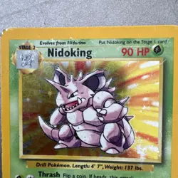 Nidoking HOLO 11/102 Base Set Rare Unlimited Pokemon Card Vintage TCG LP - Image 3