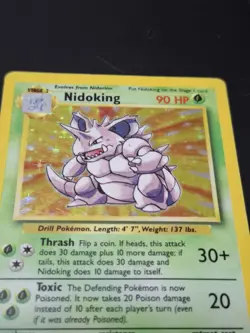 Pokemon Card TCG Nidoking Base Set 11/102 Unlimited Holo Rare - HP - Image 3