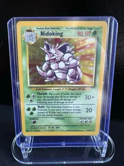 Pokemon TCG Nidoking Base Set Holo Unlimited Rare Card 11/102 NM Condition - Image 1