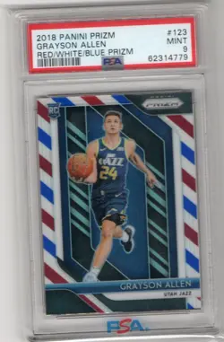 2018 Panini Prizm GRAYSON ALLEN #123 Red/White/Blue Prizm Rookie RC PSA 9 - Image 1