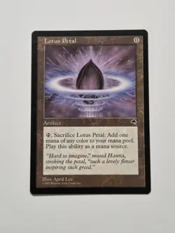 Vintage 1997 MTG Tempest Lotus Petal Card NM - Image 1