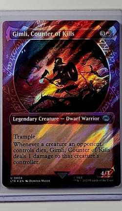 MTG Magic the Gathering Lord of Rings LOTR Surge Foil Gimli Counter of Kills LP - Image 1