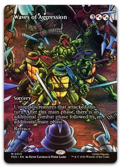Waves of Aggression (Borderless) (Foil) NM Teenage Mutant Ninja Turtles Source M - Image 1
