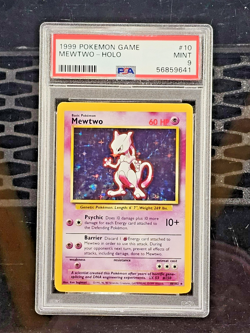 1999 POKEMON GAME #10 MEWTWO-HOLO - PSA 9 MINT - Fresh Grade - Image 1