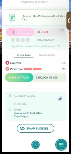 Pokemon Go Shiny Legendary Mewtwo ( Denmark Background) ( MAX CP ) - Image 2
