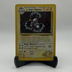 WOTC Pokemon TCG Lt. Surge's Magneton 8/132 Gym Heroes Holo Rare Unlimited 2000 - Image 1