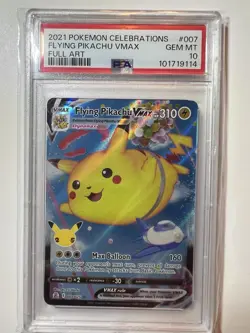 Pokemon Flying Pikachu VMAX 007/025 Celebrations Full Art Holo PSA 10 EN - Image 2