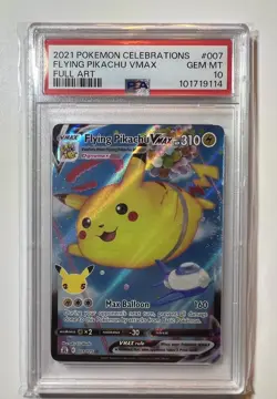 Pokemon Flying Pikachu VMAX 007/025 Celebrations Full Art Holo PSA 10 EN - Image 3
