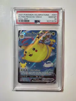 Pokemon Flying Pikachu VMAX 007/025 Celebrations Full Art Holo PSA 10 EN - Image 5