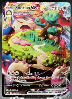 2020 Pokemon SNORLAX VMAX 142/202 Sword & Shield Base Ultra Rare Holo EN - Image 1