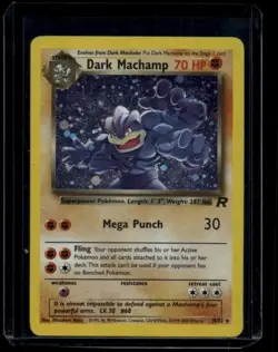 Pokemon TCG Dark Machamp 10/82 Team Rocket Holo Rare HP - Image 1