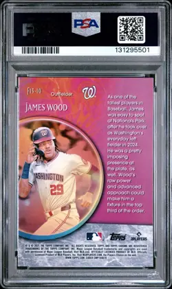 James Wood 2025 Topps Chrome #F15-10 Fortune 15 Rookie RC PSA 10 EV - Image 2