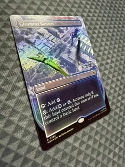 MTG Gleaming Bastion #0382 Foil Borderless Rare Marvel Super Heroes (MSH) - Image 3