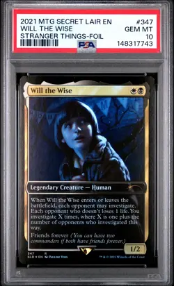 2021 MTG SECRET LAIR DROP STRANGER THINGS-FOIL #347 WILL THE WISE PSA 10 - Image 1