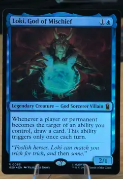 MTG- Loki, God of Mischief Marvel Super Heroes Foil- 0065 - Image 1