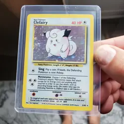 Pokemon cards 1st edition clefairy hologram defect misprint 5/102 near mint, - Image 3