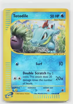 Totodile 134/165 Common Expedition Base Set Pokemon Reverse Holo - Image 1