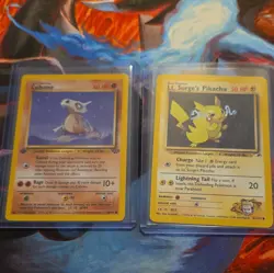 Vintage Pokemon Cards From Jungle And Gym Heros. Featuring 1st Edition Cubone - Image 1