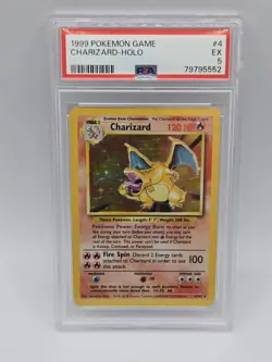 1999 Pokemon Base Set Unlimited Charizard — PSA 5 Holo 4/102 - Image 1