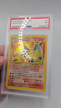1999 Pokemon Base Set Unlimited Charizard — PSA 5 Holo 4/102 - Image 2