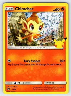 Chimchar 12/25 2021 McDonald's 25th Anniversary Pokemon Card TCG Promo Holo - Nm - Image 1