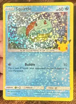 Squirtle HEAVY HOLO BLEED 17/25 2021 McDonald's 25th Anniversary Pokemon Card Nm - Image 2
