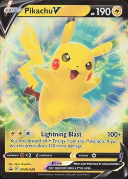 Pikachu V SWSH198 Holo Promo Sword & Shield Promo Pokemon Near Mint - Image 1