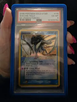 Pokemon 2005 Gold Star #115 Suicune-Hologram Unseen Forces Ex MT 6 - Image 1