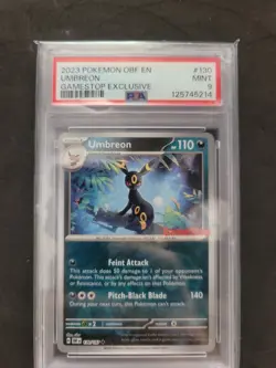 2023 POKEMON OBF EN-OBSIDIAN FLAMES #130 UMBREON GAMESTOP EXCLUSIVE PSA 9 - Image 1