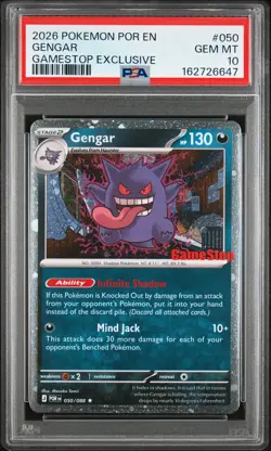 2026 POKEMON POR EN-PERFECT ORDER GAMESTOP EXCLUSIVE #050 GENGAR PSA 10 - Image 1