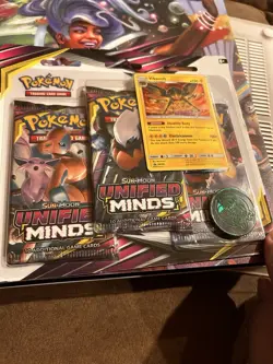 Pokemon TCG Sun & Moon Unified Minds 3-Pack Blister Vikavolt Promo Foil - Image 1