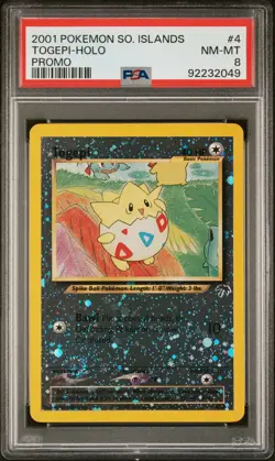 Pokemon Togepi Holo Southern Islands Promo 4/18 PSA 8 - Image 1