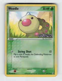 Weedle 87/113 Reverse Holo Common Delta Species Pokemon 2005 Moderately Played - Image 1