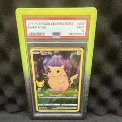 Pokemon TCG Pikachu 005/025 Celebrations Full Art Holo English PSA 9 2021 - Image 1