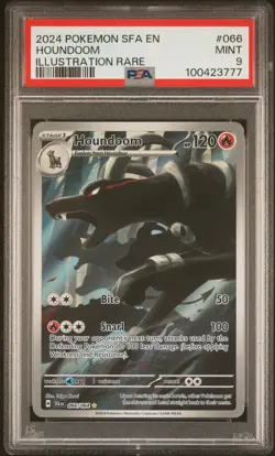 2024 POKEMON SFA EN-SHROUDED FABLE ILLUSTRATION RARE #066 HOUNDOOM PSA 9 - Image 1
