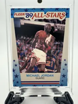 Fleer 1989-90 '89 All-Stars Michael Jordan Bulls Sticker #3 Basketball Card - Image 1