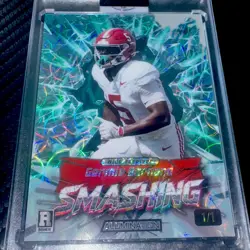 2026 Wild Card Alumination 1/1 Germie Bernard Smashing Blue Ice Non Auto 1/1 RC - Image 1