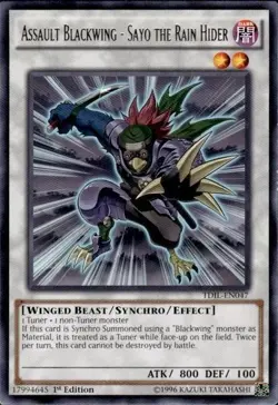 Yugioh Card - Assault Blackwing - Sayo the Rain Hider TDIL EN047 Rare - Image 1