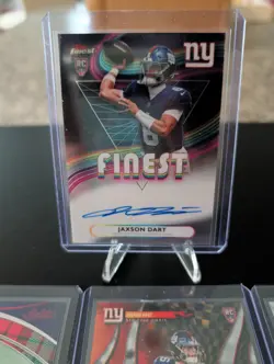 Topps Finest #RFA-JD Jaxson Dart Rookie On Card Auto Giants - Image 1