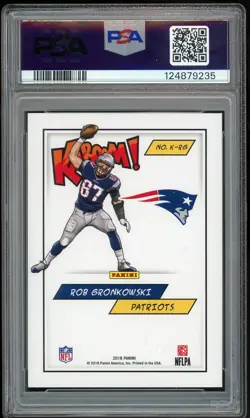2018 Panini KABOOM! #RG Rob Gronkowski Patriots On Card PSA 9/10 Auto MINT - Image 2