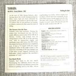 Yamaha 500 OW 61 Kenny Roberts 1982 Japan Edito Service Atlas Motorcycle Card - Image 2